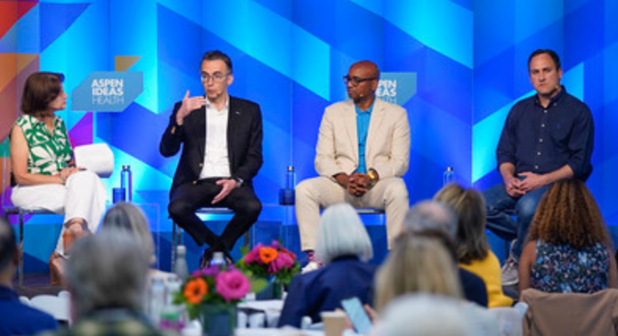 AmirAli Talasaz with his panel at Aspen Ideas: Health 2025